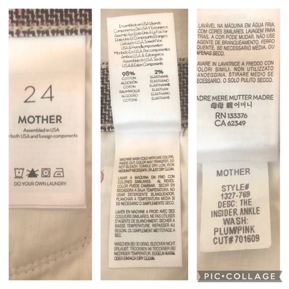 Mother The Insider Plaid Stripe Retro Ankle Pants Plum Pink Brown Orange 24 NWT - Picture 15 of 16